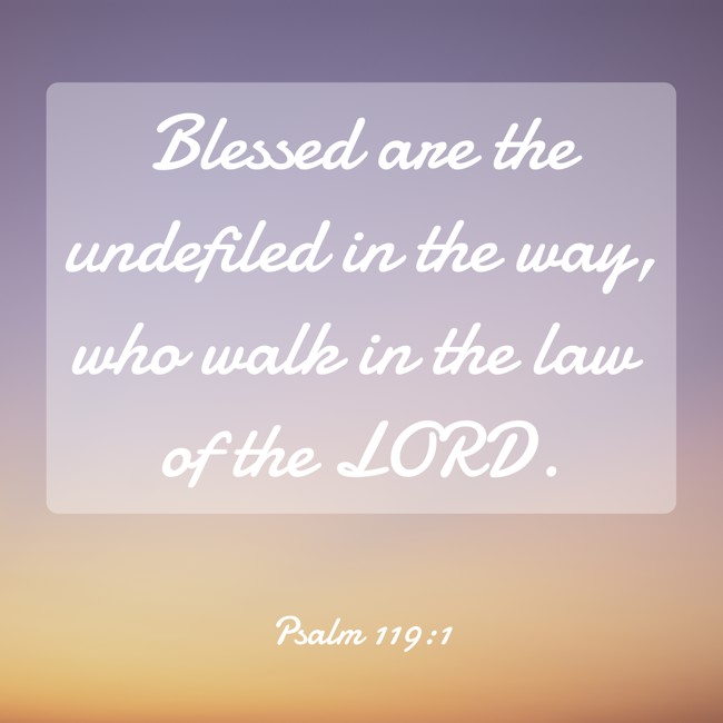Blessed are the undefiled in the way, who walk in the law of the LORD. - Psalm 119:1
