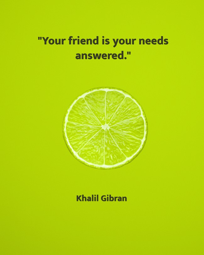 Your friend is your needs answered. - Khalil Gibran