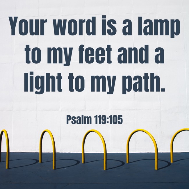  Your word is a lamp to my feet and a light to my path.   - Psalm 119:105 