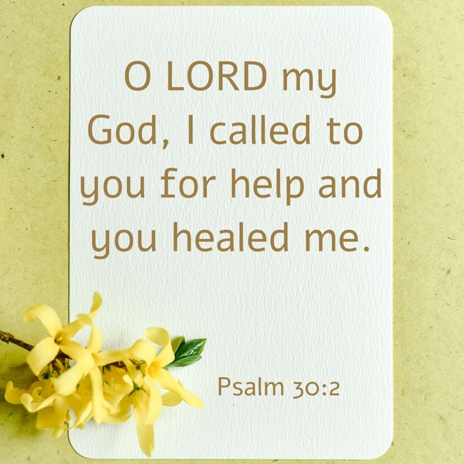 O LORD my God, I called to you for help and you healed me. - Psalm 30:2