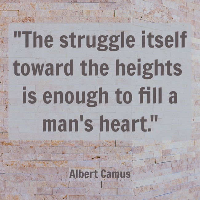 The struggle itself toward the heights is enough to fill a man's heart. - Albert Camus