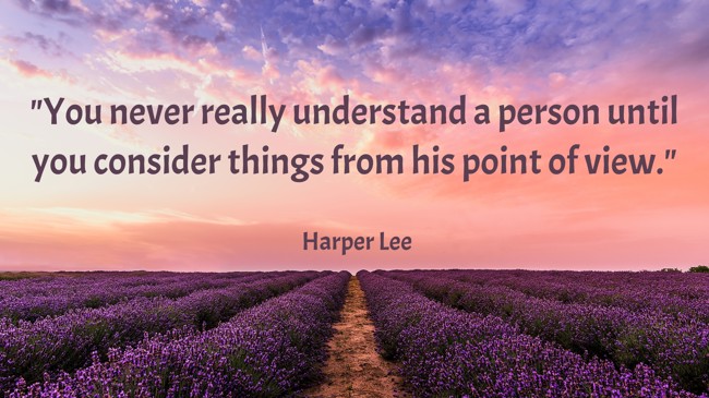 You never really understand a person until you consider things from his point of view. - Harper Lee