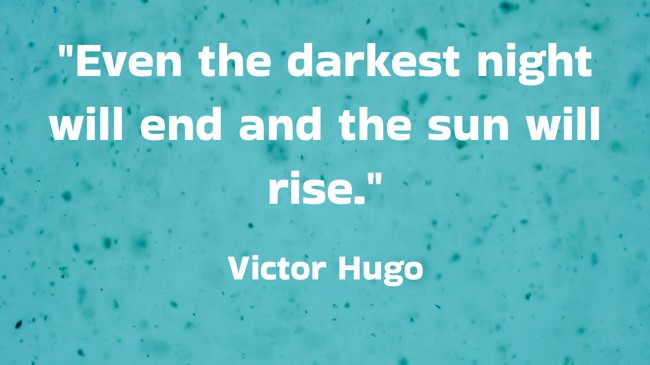 Even the darkest night will end and the sun will rise. - Victor Hugo