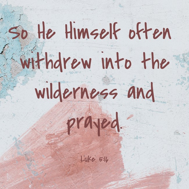 So He Himself often withdrew into the wilderness and prayed. - Luke 5:16