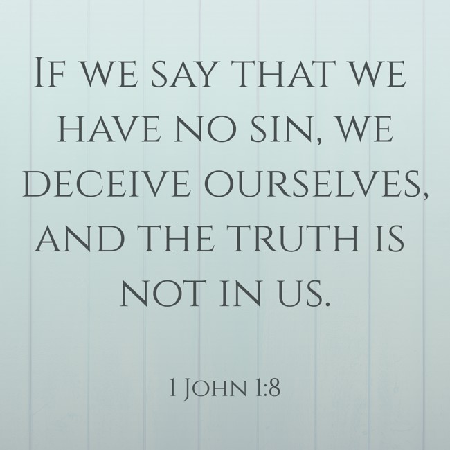 If we say that we have no sin, we deceive ourselves, and the truth is not in us. - 1 John 1:8