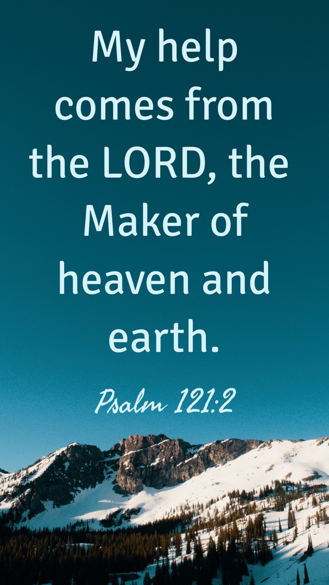  My help comes from the LORD, the Maker of heaven and earth.   - Psalm 121:2 