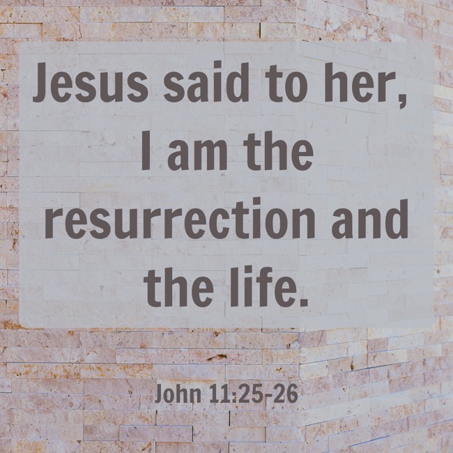 Jesus said to her, I am the resurrection and the life. - John 11:25-26