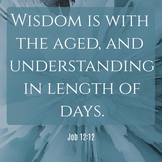 Wisdom is with the aged, and understanding in length of days. - Job 12:12