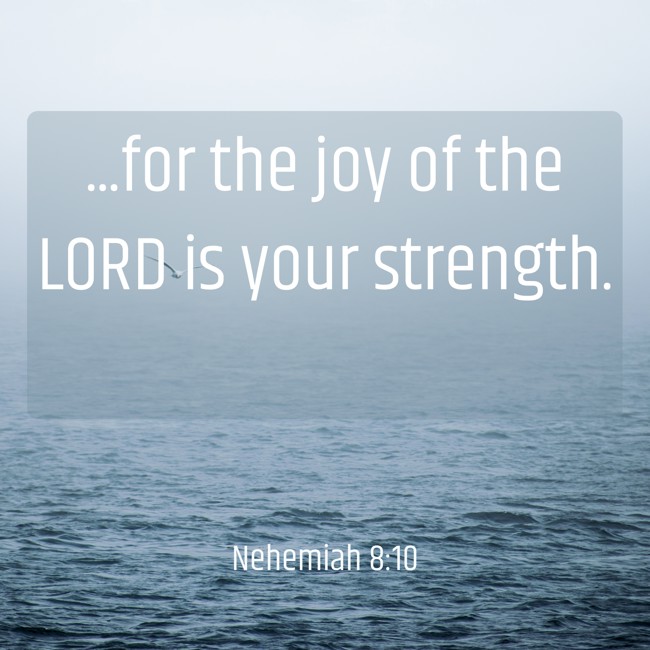 ...for the joy of the LORD is your strength. - Nehemiah 8:10