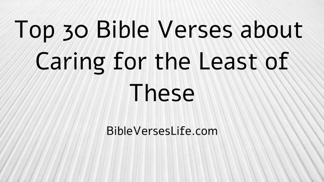Top 30 Bible Verses about Caring for the Least of These