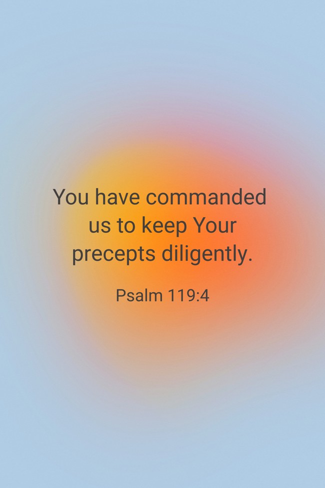 You have commanded us to keep Your precepts diligently. - Psalm 119:4