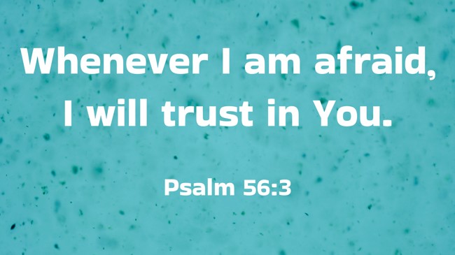 Whenever I am afraid, I will trust in You. - Psalm 56:3