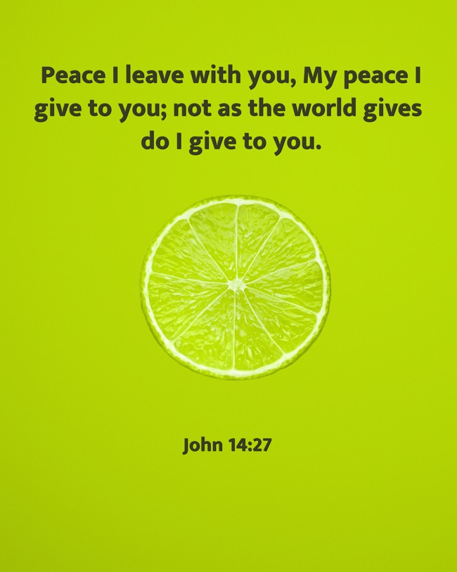 Peace I leave with you, My peace I give to you; not as the world gives do I give to you. - John 14:27