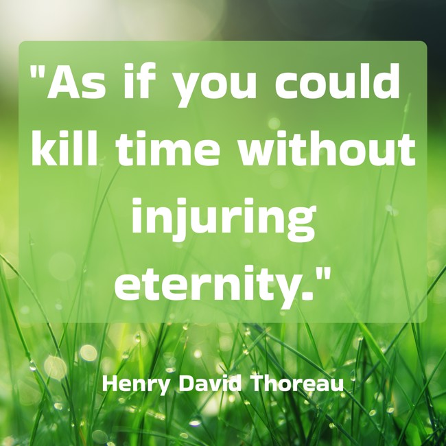 As if you could kill time without injuring eternity. - Henry David Thoreau
