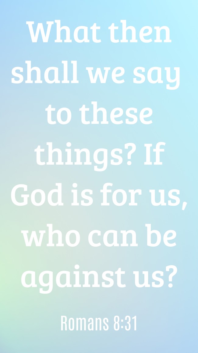 What then shall we say to these things? If God is for us, who can be against us? - Romans 8:31