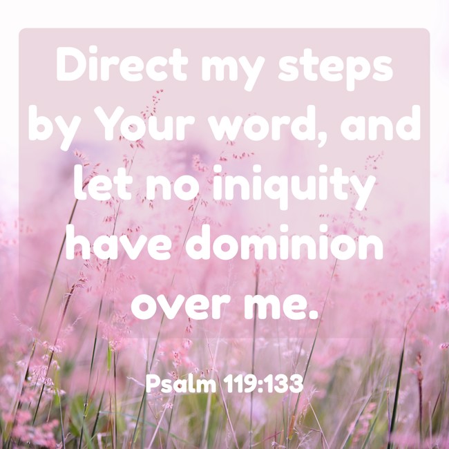 Direct my steps by Your word, and let no iniquity have dominion over me. - Psalm 119:133