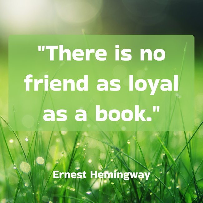 There is no friend as loyal as a book. - Ernest Hemingway