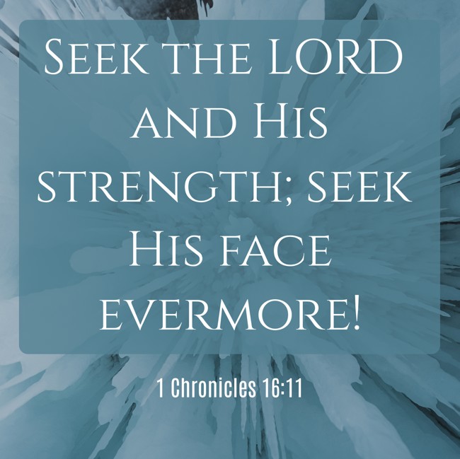 Seek the LORD and His strength; seek His face evermore! - 1 Chronicles 16:11