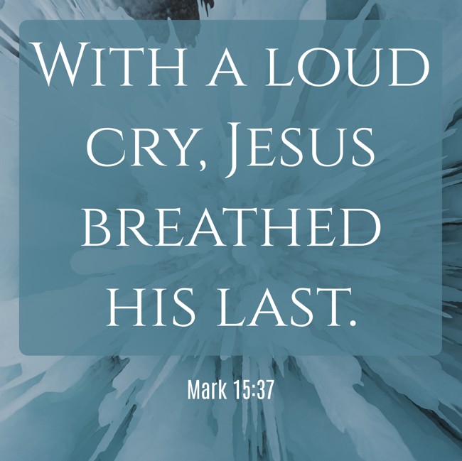 With a loud cry, Jesus breathed his last. - Mark 15:37