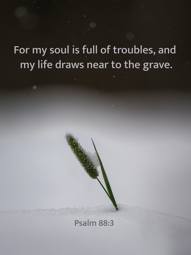 For my soul is full of troubles, and my life draws near to the grave. - Psalm 88:3