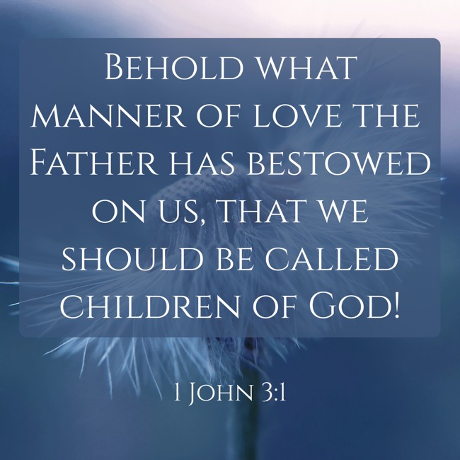 Behold what manner of love the Father has bestowed on us, that we should be called children of God! - 1 John 3:1