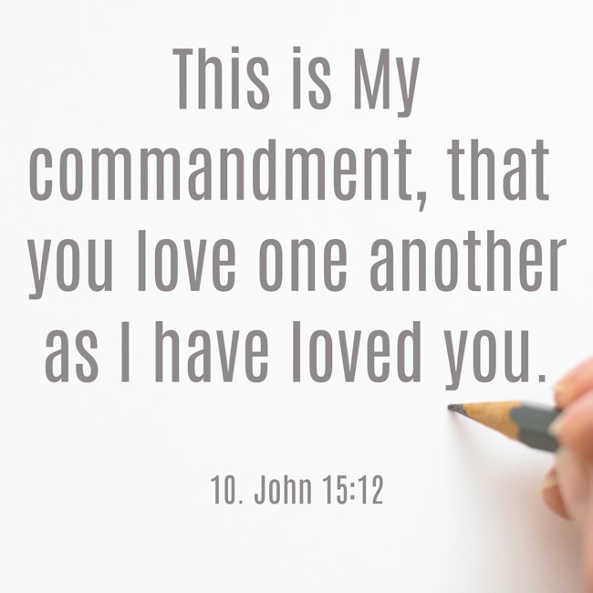 This is My commandment, that you love one another as I have loved you. - 10. John 15:12