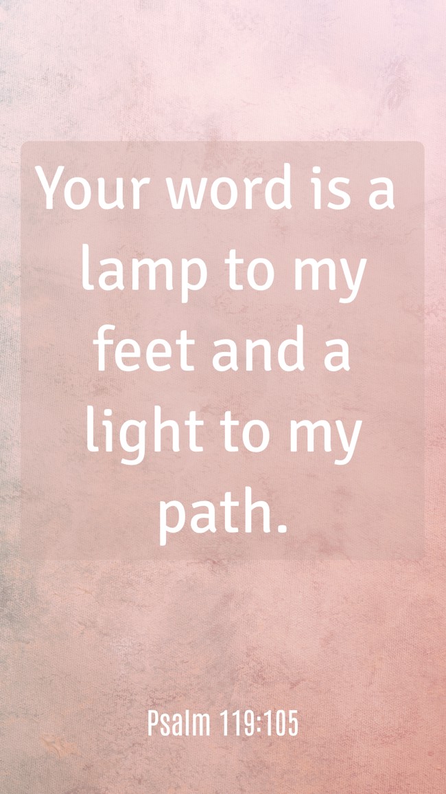  Your word is a lamp to my feet and a light to my path.   - Psalm 119:105 