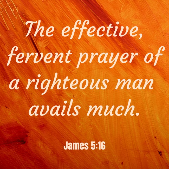 The effective, fervent prayer of a righteous man avails much. - James 5:16