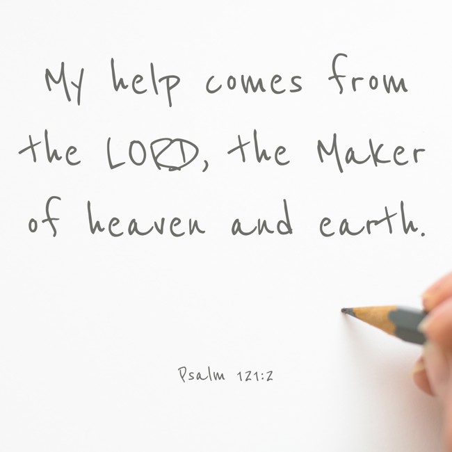 My help comes from the LORD, the Maker of heaven and earth. - Psalm 121:2