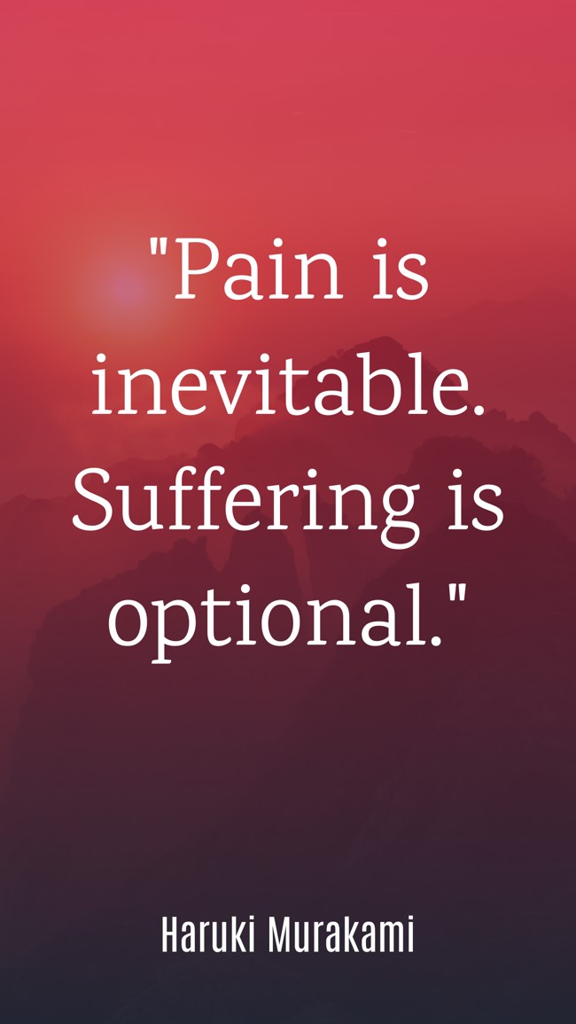 Pain is inevitable. Suffering is optional. - Haruki Murakami