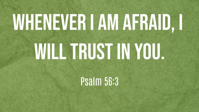 Whenever I am afraid, I will trust in You. - Psalm 56:3