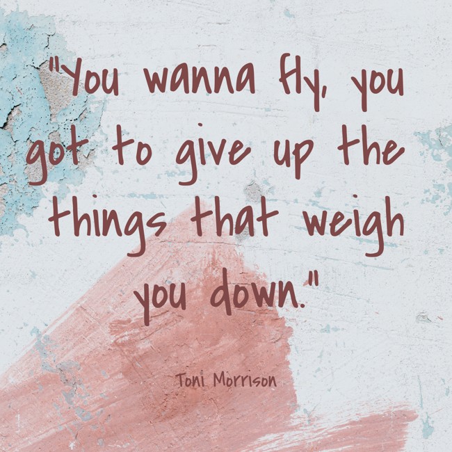 You wanna fly, you got to give up the things that weigh you down. - Toni Morrison