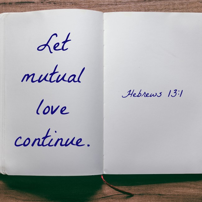 Let mutual love continue. - Hebrews 13:1