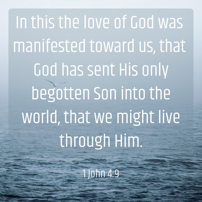 In this the love of God was manifested toward us, that God has sent His only begotten Son into the world, that we might live through Him. - 1 John 4:9