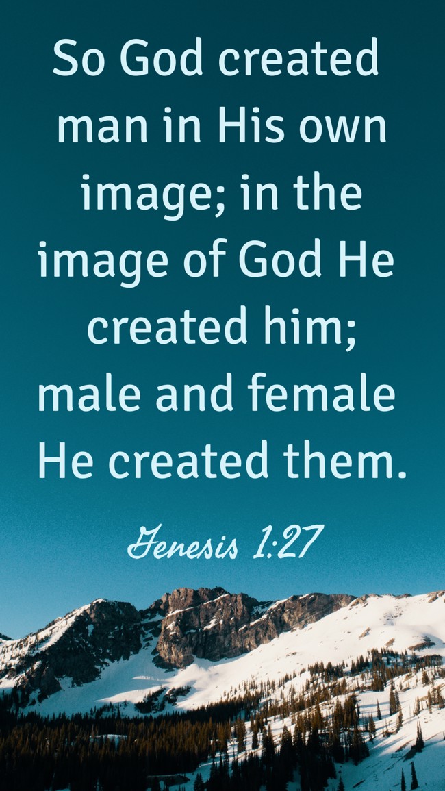 So God created man in His own image; in the image of God He created him; male and female He created them. - Genesis 1:27