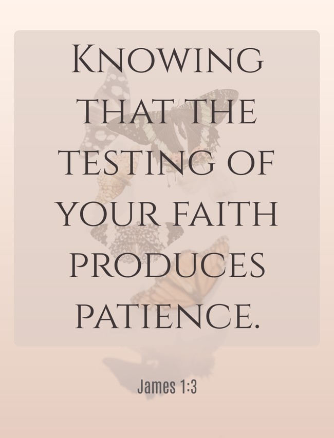 Knowing that the testing of your faith produces patience. - James 1:3