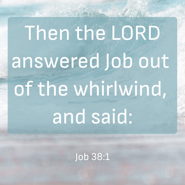 Then the LORD answered Job out of the whirlwind, and said: - Job 38:1