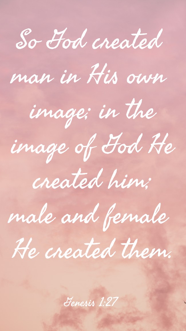 So God created man in His own image; in the image of God He created him; male and female He created them. - Genesis 1:27