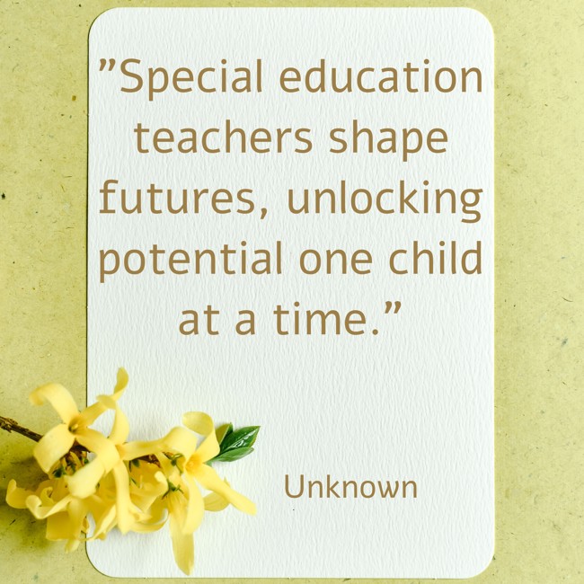 Special education teachers shape futures, unlocking potential one child at a time. - Unknown