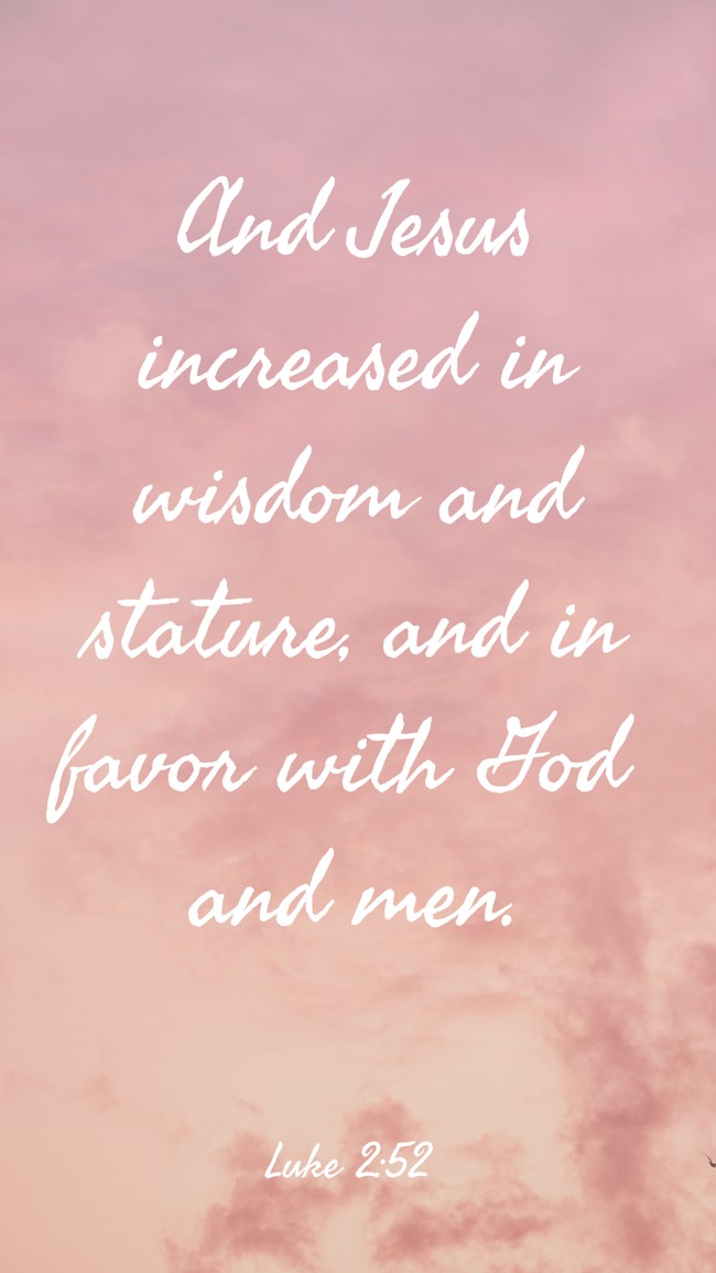 And Jesus increased in wisdom and stature, and in favor with God and men. - Luke 2:52