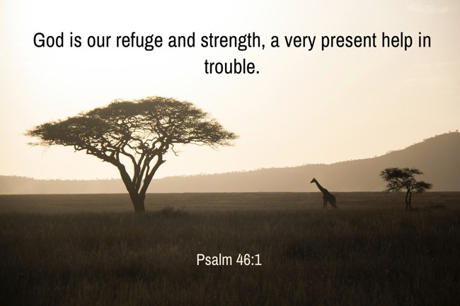 God is our refuge and strength, a very present help in trouble.   - Psalm 46:1