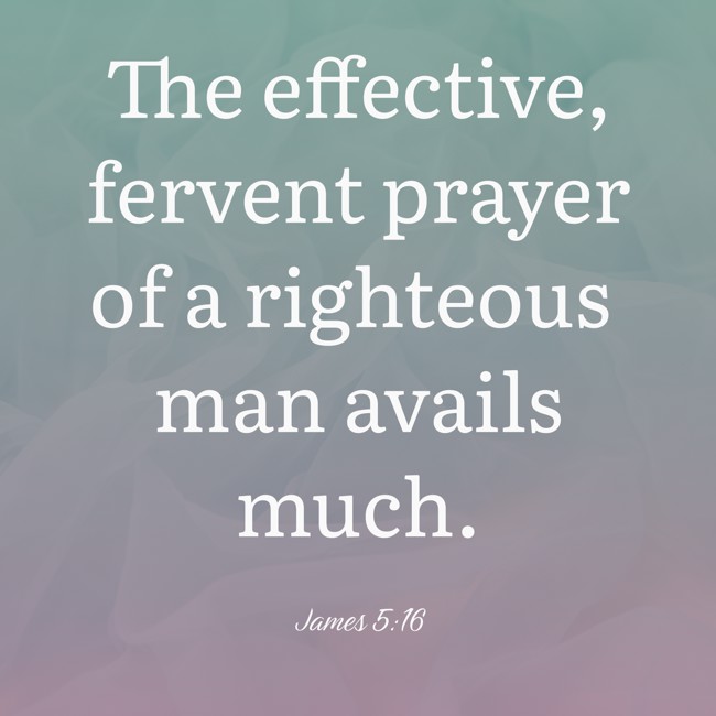 The effective, fervent prayer of a righteous man avails much. - James 5:16