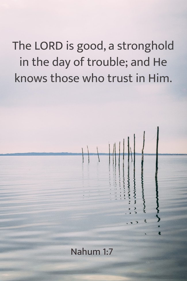 The LORD is good, a stronghold in the day of trouble; and He knows those who trust in Him. - Nahum 1:7