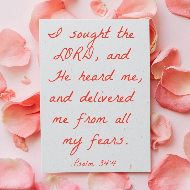 I sought the LORD, and He heard me, and delivered me from all my fears. - Psalm 34:4