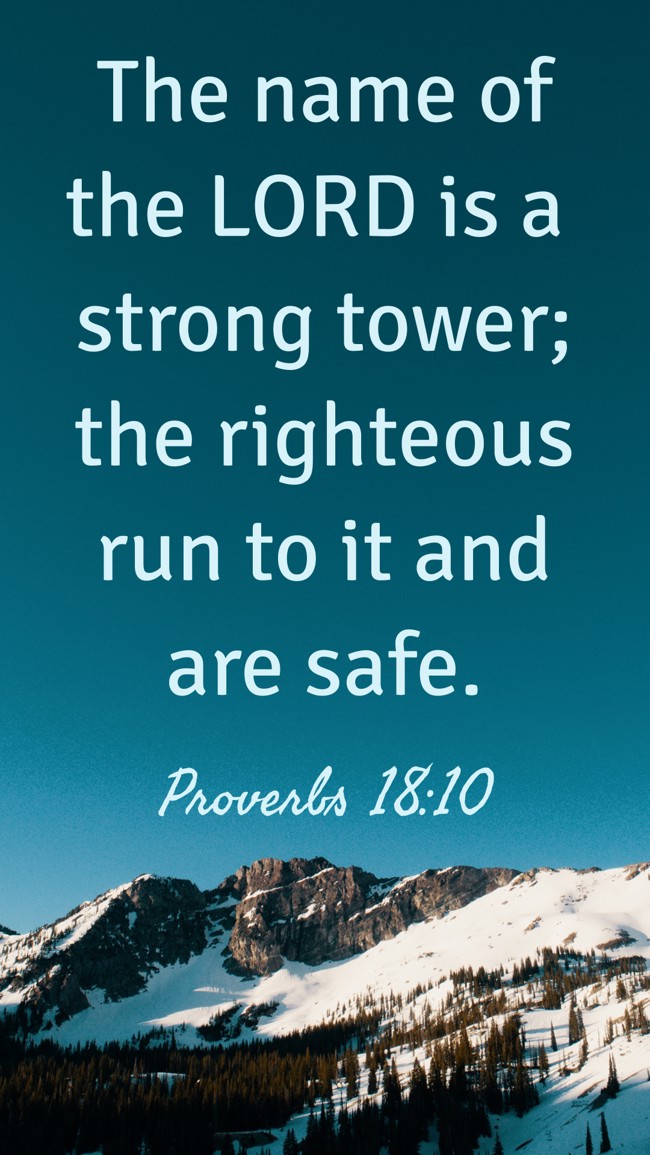 The name of the LORD is a strong tower; the righteous run to it and are safe. - Proverbs 18:10