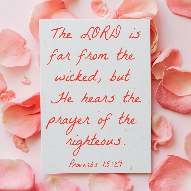  The LORD is far from the wicked, but He hears the prayer of the righteous.   - Proverbs 15:29 