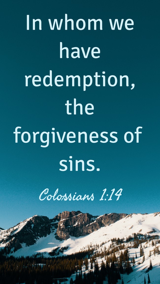 In whom we have redemption, the forgiveness of sins. - Colossians 1:14