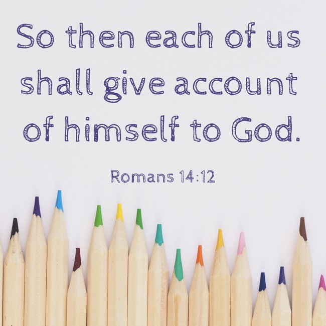So then each of us shall give account of himself to God. - Romans 14:12