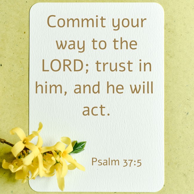 Commit your way to the LORD; trust in him, and he will act. - Psalm 37:5