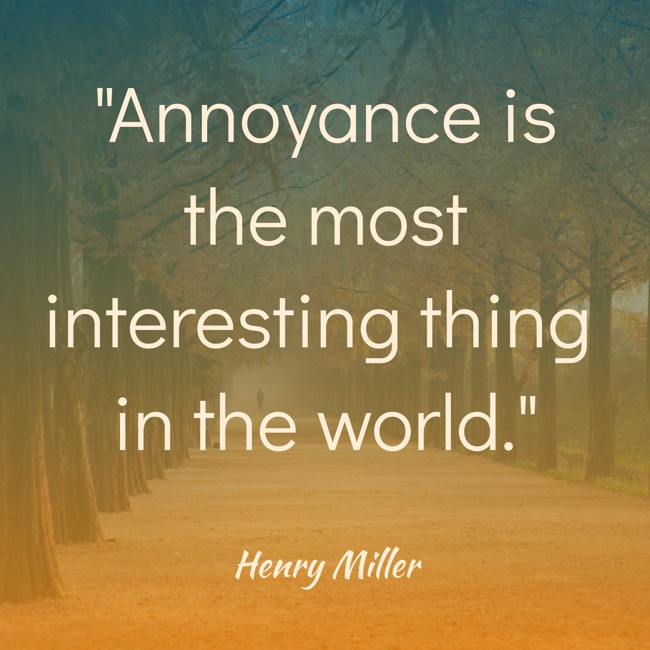Annoyance is the most interesting thing in the world. - Henry Miller